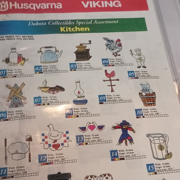 Husqvarna Viking Dakota Collectibles Special Assortment Kitchen 20 Designs - Picture 4 of 5